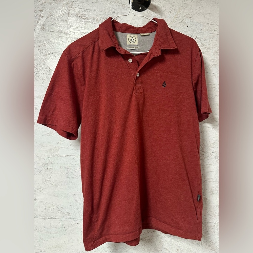 Volcom Men's Polo Shirt in Deep Bangler Red